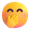 face with hand over mouth